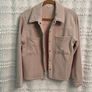 a new day Women's Light Pink Waffle Knit Jacket